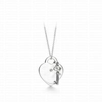 Silver Big Heart Crystal With Key