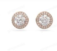 rose gold earrings +pink box