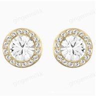 gold earrings +pink box
