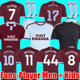 GARNACHO MANZAMBI aston villlashirt 26 27 soccer jersey BAILEY MALEN home 2026 McGINN ONANA WATKINS KONSA MARTINEZ Men kids kits football shirt set aston villla