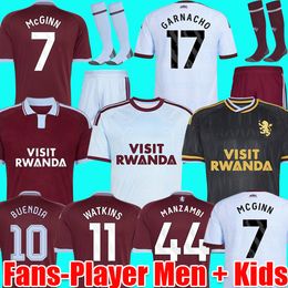 GARNACHO MANZAMBI aston villlashirt 26 27 soccer jersey BAILEY MALEN home 2026 McGINN ONANA WATKINS KONSA MARTINEZ Men kids kits football shirt set aston villla