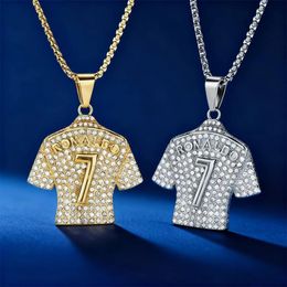 Bestseller Hip Hop Style Number 7 Jersey Zircon Pendant Alloy Necklace For Men,Ronaldo Commemorative Necklace,World Cup Football Fan Gifts Ddmytues