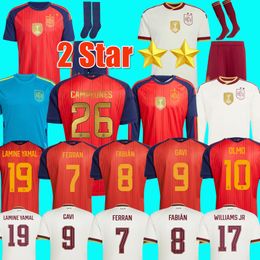 2 star CAMPEONES spain world cup 2026 Soccer Jerseys PEDRI GAVI LAMINE YAMAL MORATA Carvajal OLMO FERRAN RODRIGO Jersey SPANISH Men Kid Kit Football Shirt Fan Player