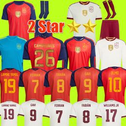 2 star CAMPEONES 2026 World Cup SPAIN Soccer Jerseys PEDRI GAVI LAMINE YAMAL MORATA Carvajal OLMO FERRAN RODRIGO Jersey SPANISH Men Kid Kit set Football Shirt Fan Play