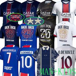 2026 maillot de foot Kvaratskhelia soccer jerseys Graphic NEVES HAKIMI football shirt 25 26 27 hommes BARCOLA Zaire-Emery O.Dembele PARIS Fourth PSGES Night Edition E