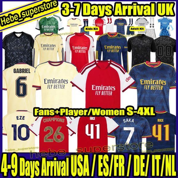 ArsenallyS jersey 26 27 Champions GYOKERES RICE ArsenallyS kit 26 27 soccer jerseys HAVERTZ J.TIMBER SAKA ODEGAARD MARTINELLI SALIBA football shirt Men Kids shirt