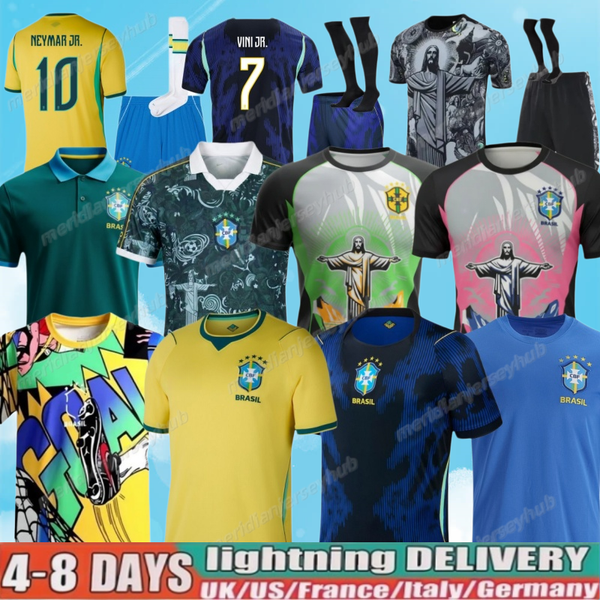 2025 2026 World Cup BRAZILS soccer jerseys Camiseta de futbol PAQUETA RAPHINHA 25 football shirt maillots VINI JR 2024 brasil RICHARLISON men kids NEYMAR JR Uniforms