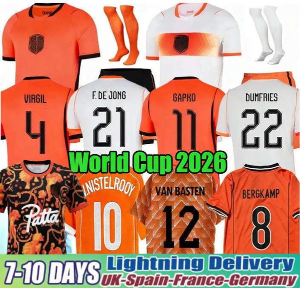 Netherlands Jersey 2026 World Cup Dutch National Nederlands Elftal Soccer Jerseys F. JONG DE LIGT 26 27 Holland Football Shirt XAVI Kids Kit Retro1988 2010 2012 2008