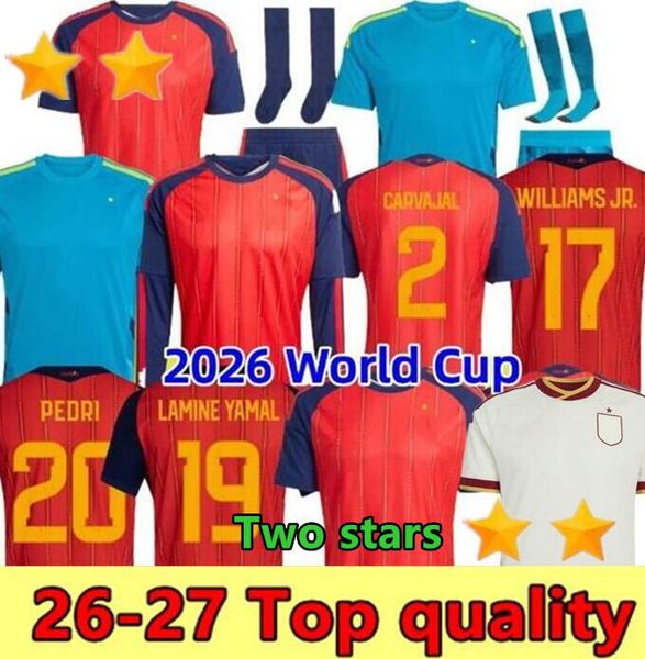 2026 Spain soccer jerseys LAMINE YAMAL PEDRI Espana MORATA CARVAL 2026 WILLIAMS JR Spanish Espana OLMO fans Player football shirt home away 8899