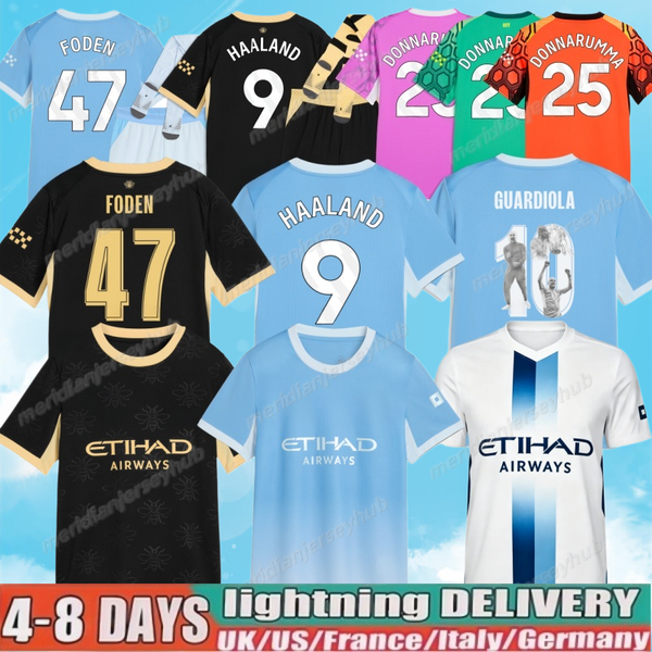 26 27 HAALAND MAN CITY soccer jerseys FODEN MARMOUSH DOKU MARMOUSH KOVACIC GVARDIOL home away DE BRUYNE MATHEUS N. football shirt men kids kits goalkeeper pink