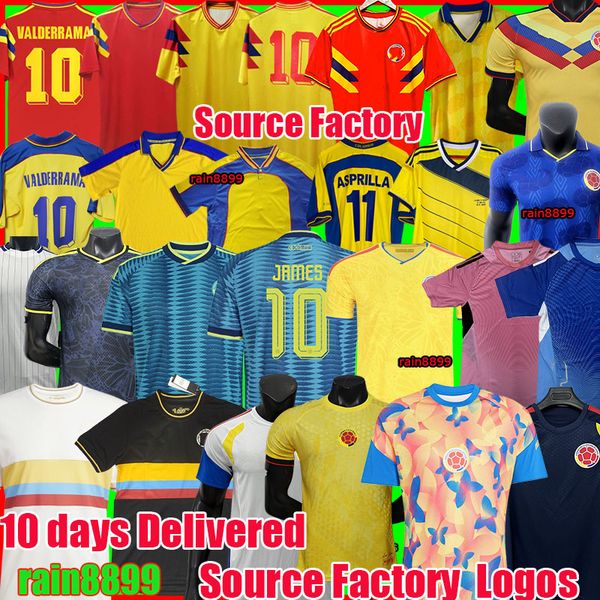 Colombia Soccer Jerseys long sleeve 1994 Retro Kits 2024 Centenary 100th Kit 1998 2001 Vintage 2014 JAMES Colombia Football Shirt Camisetas world cup 2026