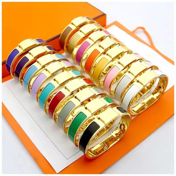 Designer Bracelet Classic Letter Bracelet Men's and Women's Couple's Bracelets 18k Gold Rose Gold Silver Tri-Colour Bangle 12MM Wide Size 17/19 Luxury Jewellery