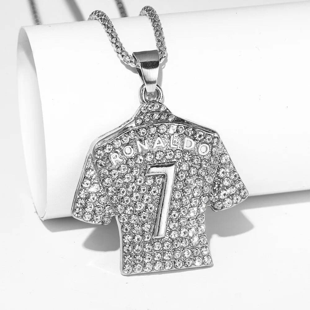 Bestseller Hip Hop Style Number 7 Jersey Zircon Pendant Alloy Necklace For Men,Ronaldo Commemorative Necklace,World Cup Football Fan Gifts Ddmytues